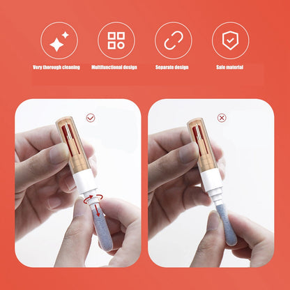 Bluetooth Earbuds Cleaning Kit Multi Function Portable Earphone Brush Dust Removal Pen for IOS White V1294-YM0523-3117220050511