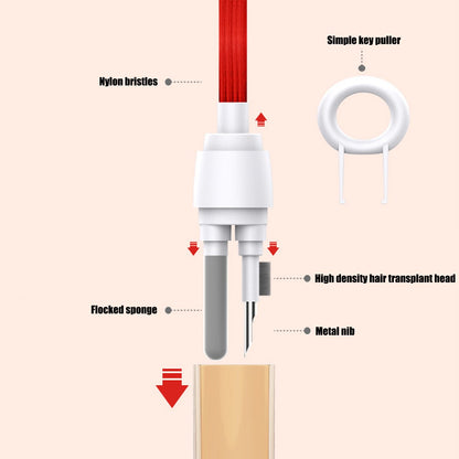 Bluetooth Earbuds Cleaning Kit Multi Function Portable Earphone Brush Dust Removal Pen for IOS White V1294-YM0523-3117220050511