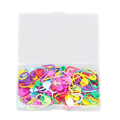 100pcs Stitch Markers Box Packaging Colorful Plastic Material Crochet Locking Markers for Marking Counting V1294-YM0523-3117220052011