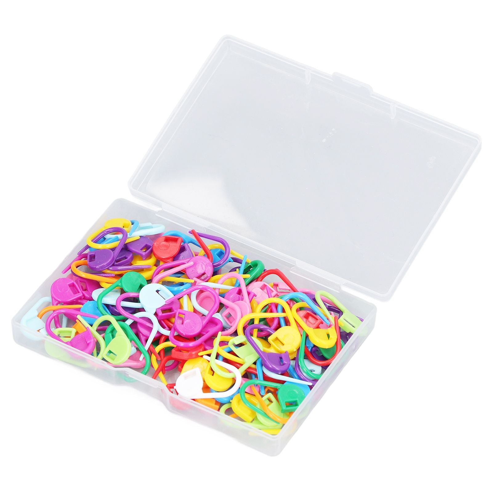 100pcs Stitch Markers Box Packaging Colorful Plastic Material Crochet Locking Markers for Marking Counting V1294-YM0523-3117220052011