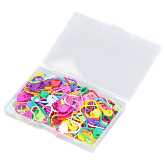 100pcs Stitch Markers Box Packaging Colorful Plastic Material Crochet Locking Markers for Marking Counting V1294-YM0523-3117220052011