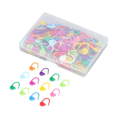 100pcs Stitch Markers Box Packaging Colorful Plastic Material Crochet Locking Markers for Marking Counting V1294-YM0523-3117220052011