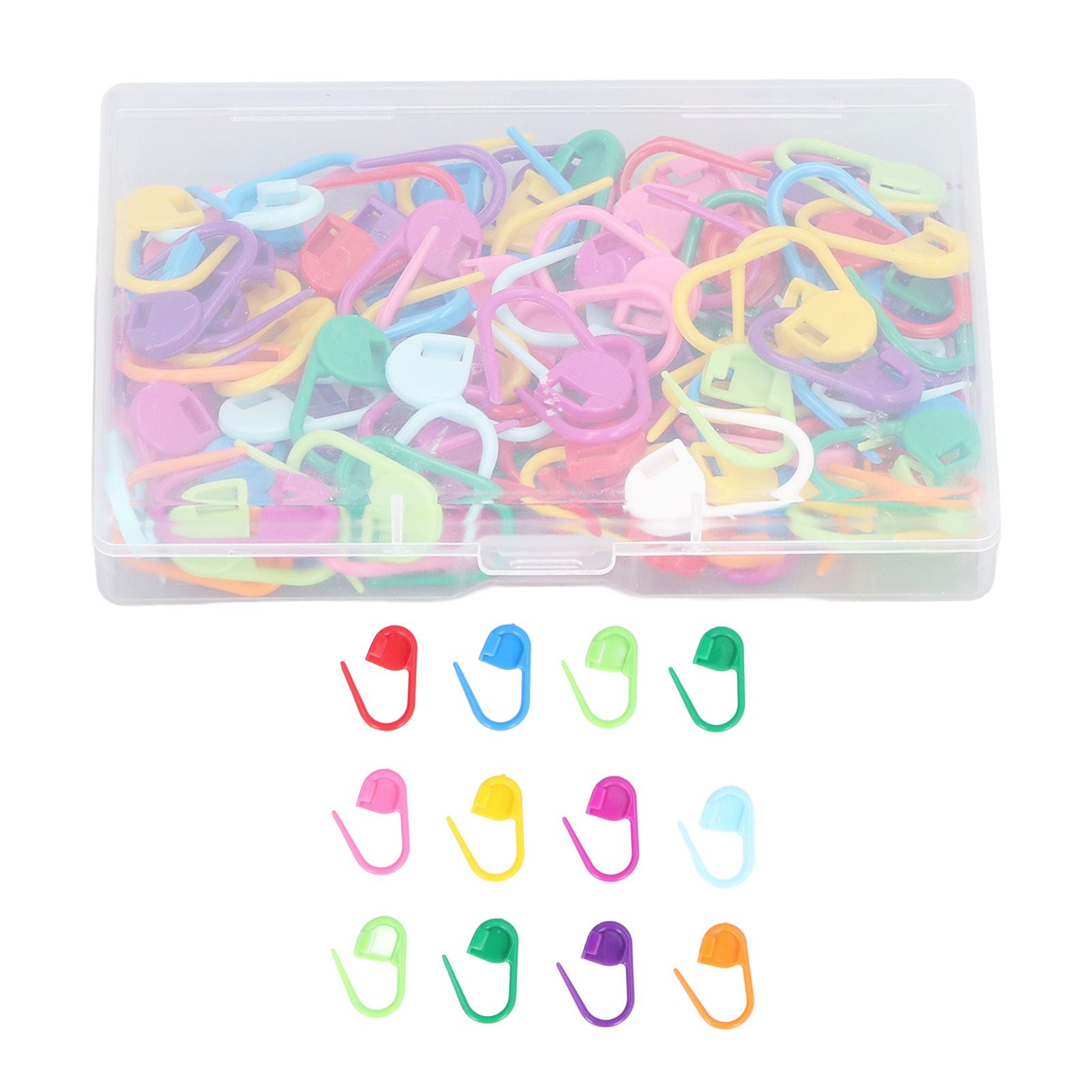 100pcs Stitch Markers Box Packaging Colorful Plastic Material Crochet Locking Markers for Marking Counting V1294-YM0523-3117220052011
