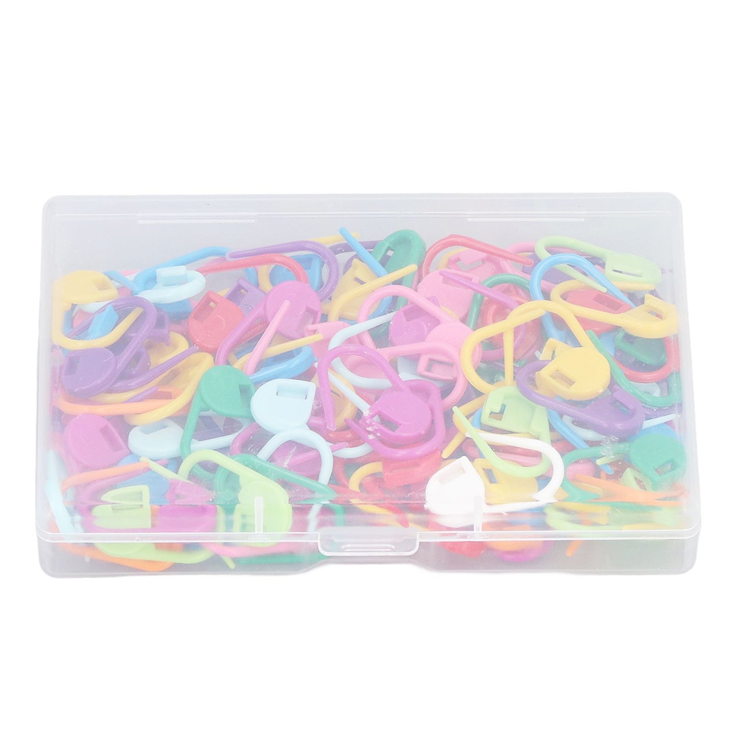 100pcs Stitch Markers Box Packaging Colorful Plastic Material Crochet Locking Markers for Marking Counting V1294-YM0523-3117220052011