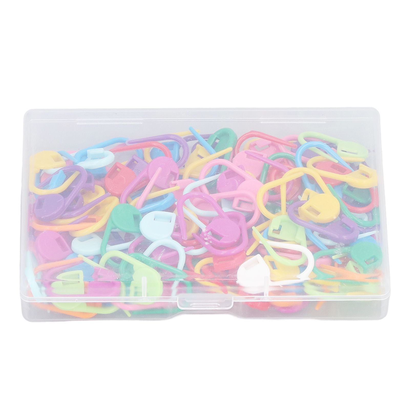 100pcs Stitch Markers Box Packaging Colorful Plastic Material Crochet Locking Markers for Marking Counting V1294-YM0523-3117220052011
