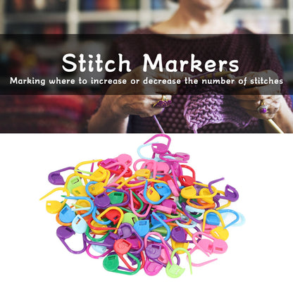 100pcs Stitch Markers Box Packaging Colorful Plastic Material Crochet Locking Markers for Marking Counting V1294-YM0523-3117220052011