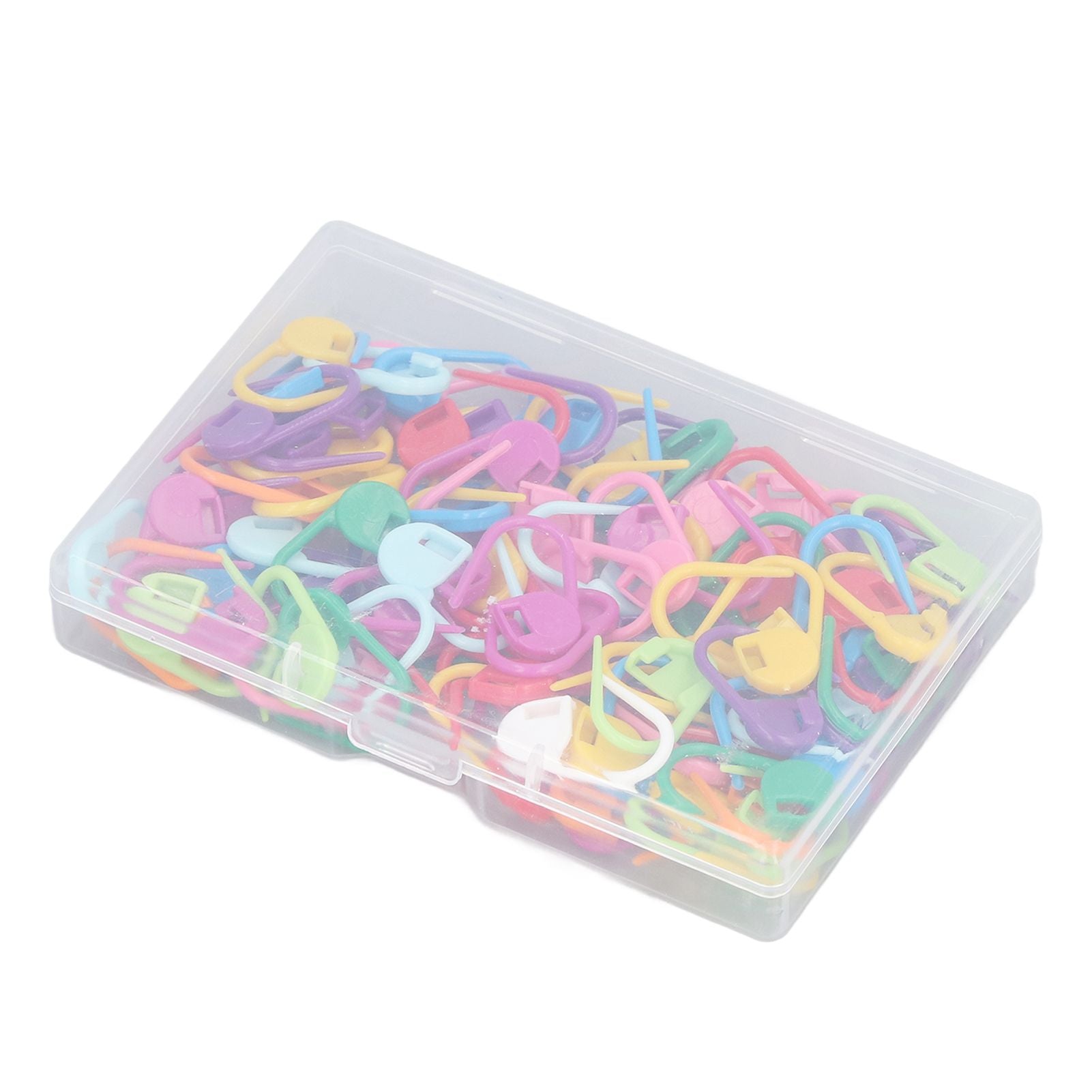 100pcs Stitch Markers Box Packaging Colorful Plastic Material Crochet Locking Markers for Marking Counting V1294-YM0523-3117220052011