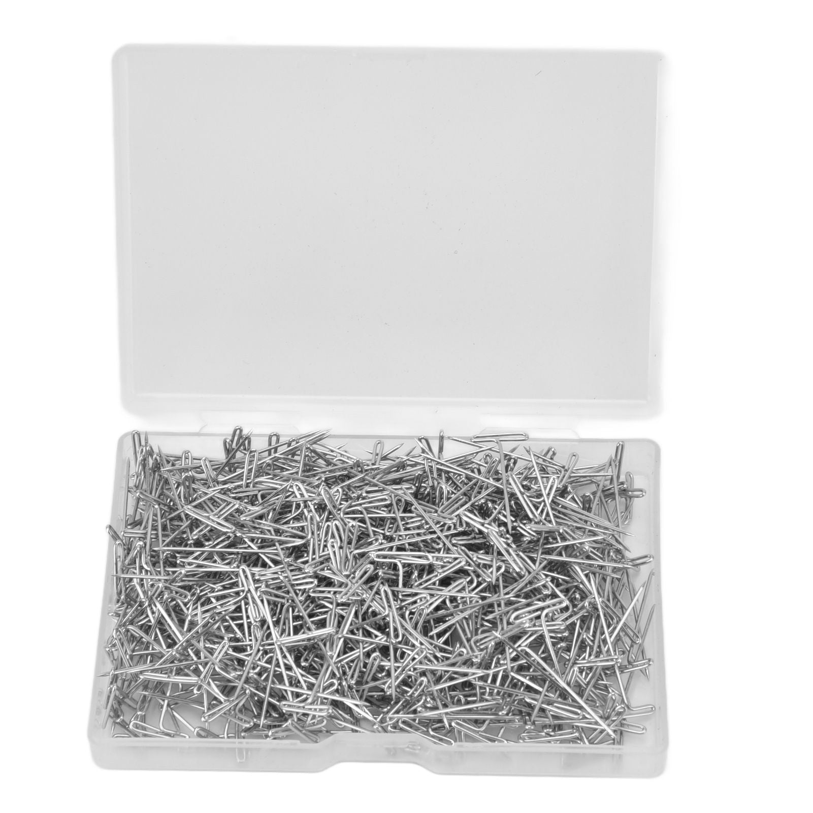 500pcs Stainless Steel T Pins 27mm/1.06in Wig T Pins T Shaped Needles with Plastic Box for Sewing Modelling V1294-YM0523-3117220052111