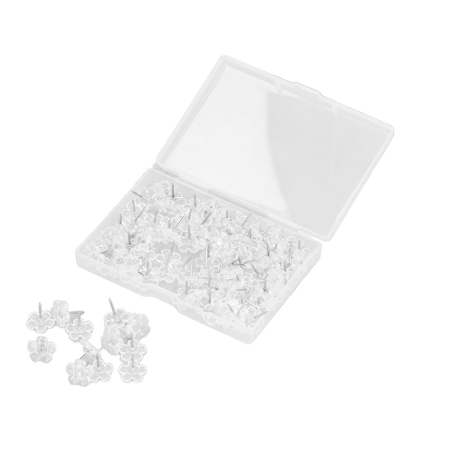 100 Pcs Corsage Pins Transparent White Plastic Flower Head Positioning Pins Corsage Pins Handicraft Decoration V1294-YM0523-3117220052211