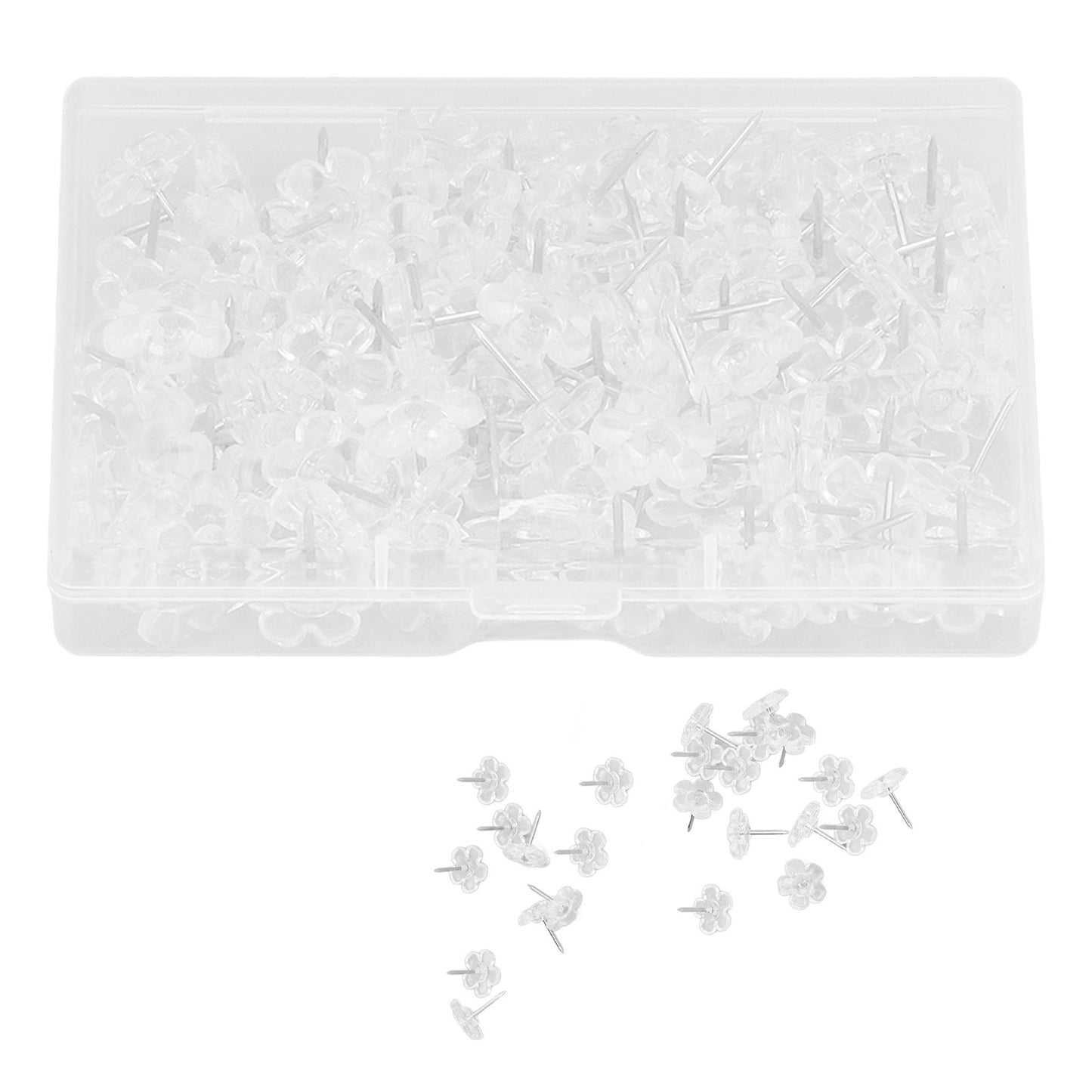100 Pcs Corsage Pins Transparent White Plastic Flower Head Positioning Pins Corsage Pins Handicraft Decoration V1294-YM0523-3117220052211