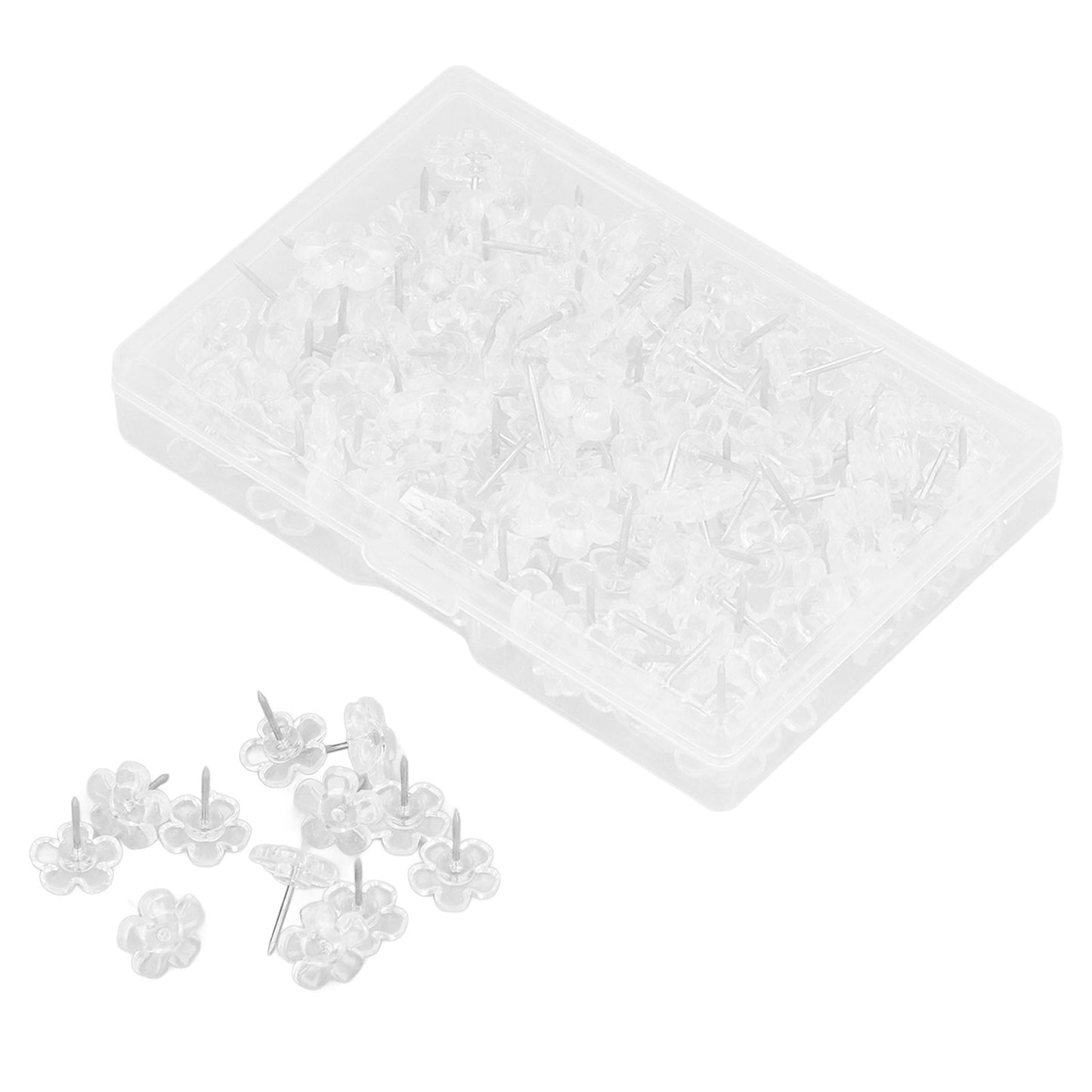 100 Pcs Corsage Pins Transparent White Plastic Flower Head Positioning Pins Corsage Pins Handicraft Decoration V1294-YM0523-3117220052211