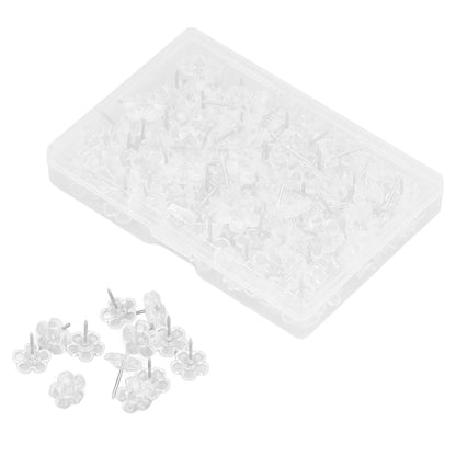 100 Pcs Corsage Pins Transparent White Plastic Flower Head Positioning Pins Corsage Pins Handicraft Decoration V1294-YM0523-3117220052211
