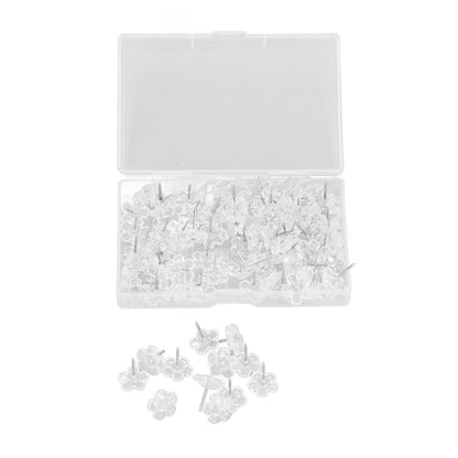 100 Pcs Corsage Pins Transparent White Plastic Flower Head Positioning Pins Corsage Pins Handicraft Decoration V1294-YM0523-3117220052211