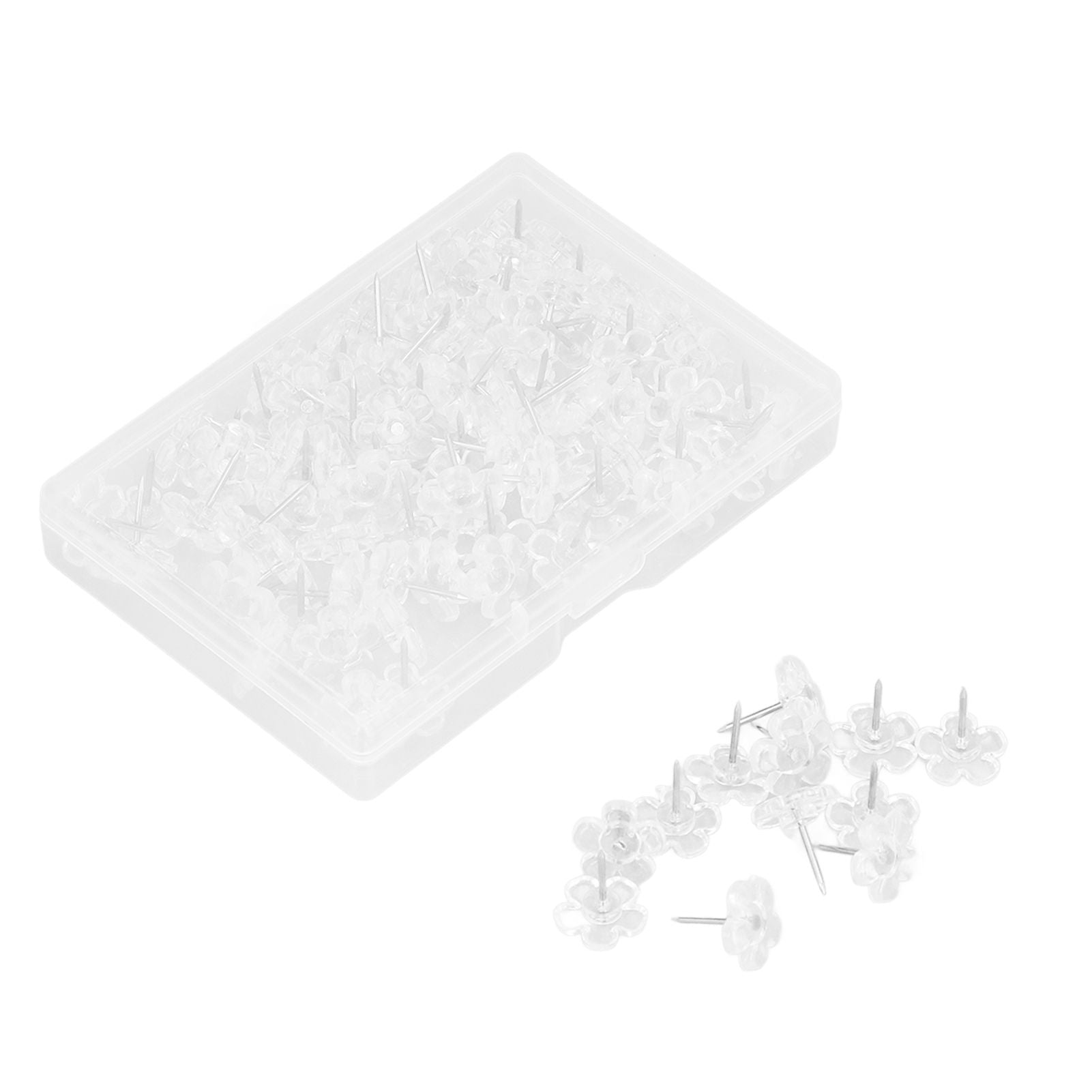 100 Pcs Corsage Pins Transparent White Plastic Flower Head Positioning Pins Corsage Pins Handicraft Decoration V1294-YM0523-3117220052211