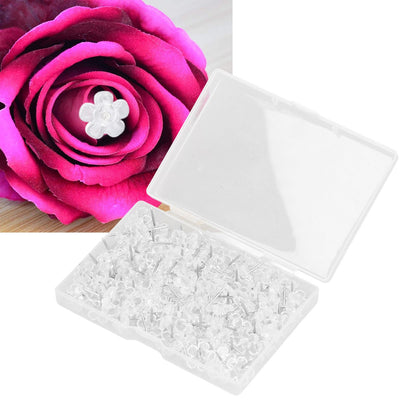 100 Pcs Corsage Pins Transparent White Plastic Flower Head Positioning Pins Corsage Pins Handicraft Decoration V1294-YM0523-3117220052211