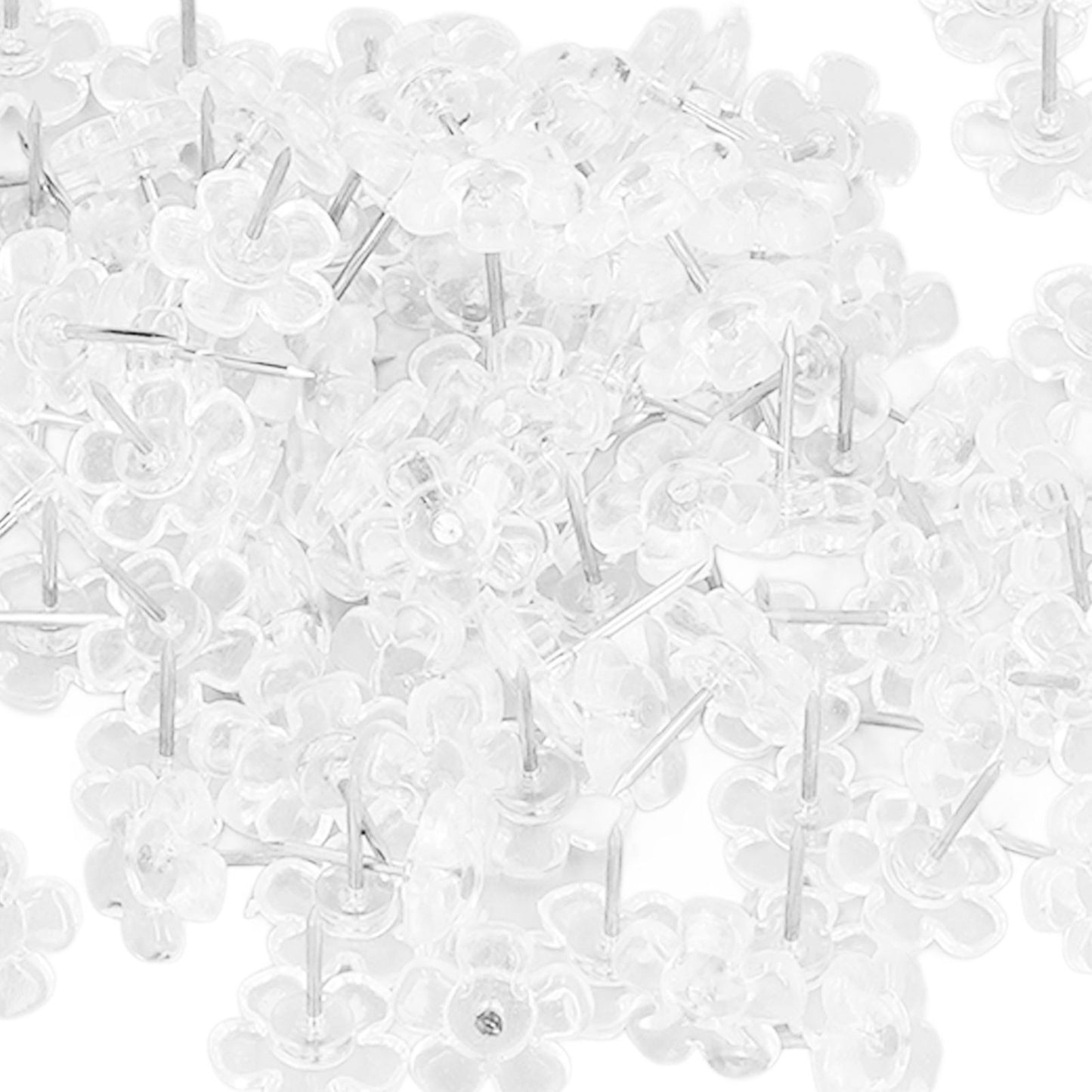 100 Pcs Corsage Pins Transparent White Plastic Flower Head Positioning Pins Corsage Pins Handicraft Decoration V1294-YM0523-3117220052211