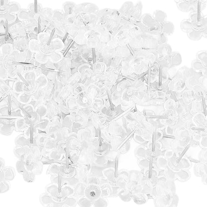 100 Pcs Corsage Pins Transparent White Plastic Flower Head Positioning Pins Corsage Pins Handicraft Decoration V1294-YM0523-3117220052211