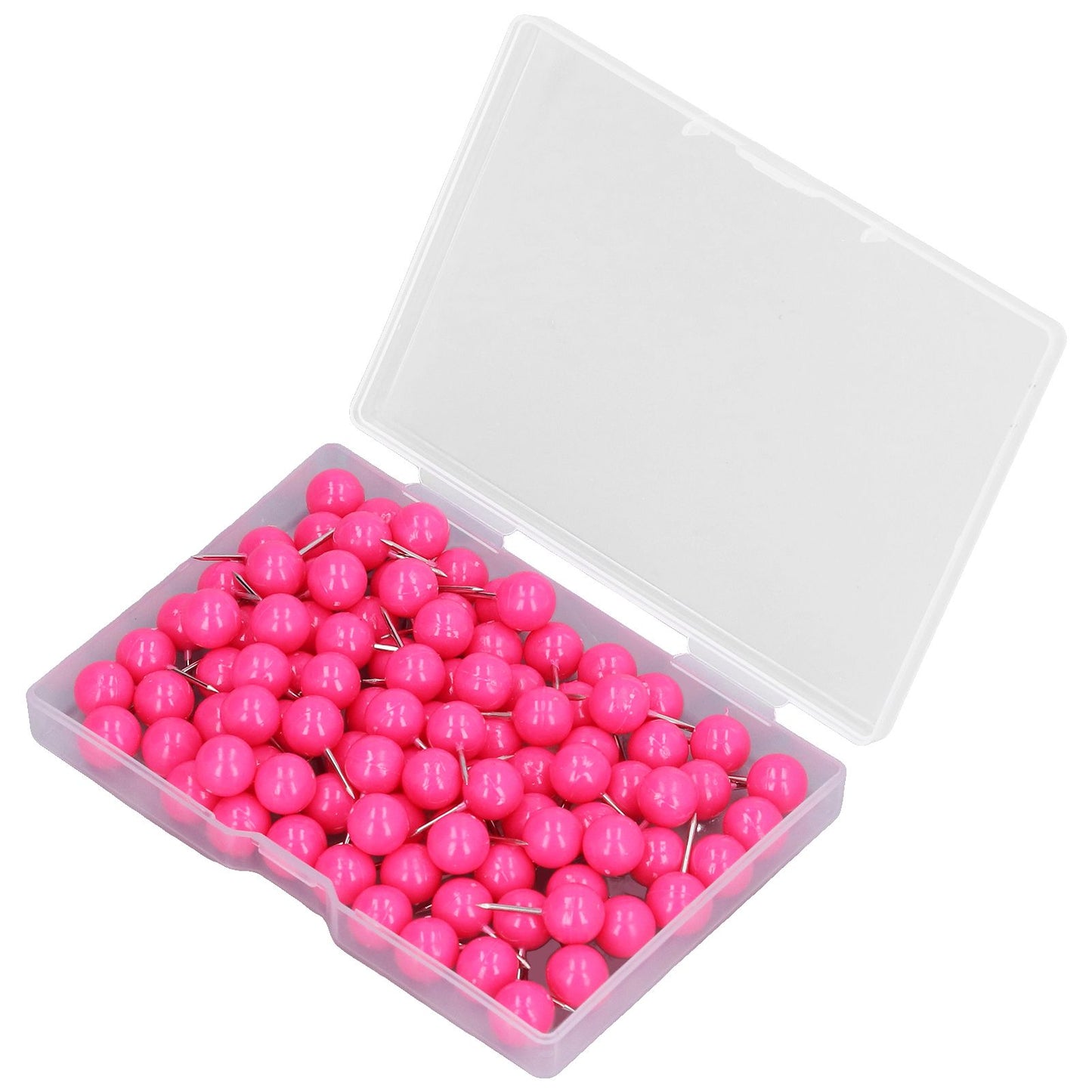 100Pcs Push Pins Map Tacks Steel Plastic Decorative Marking Pins for Cork Boards 9.5x20mm Rose Red V1294-YM0523-3117220052711