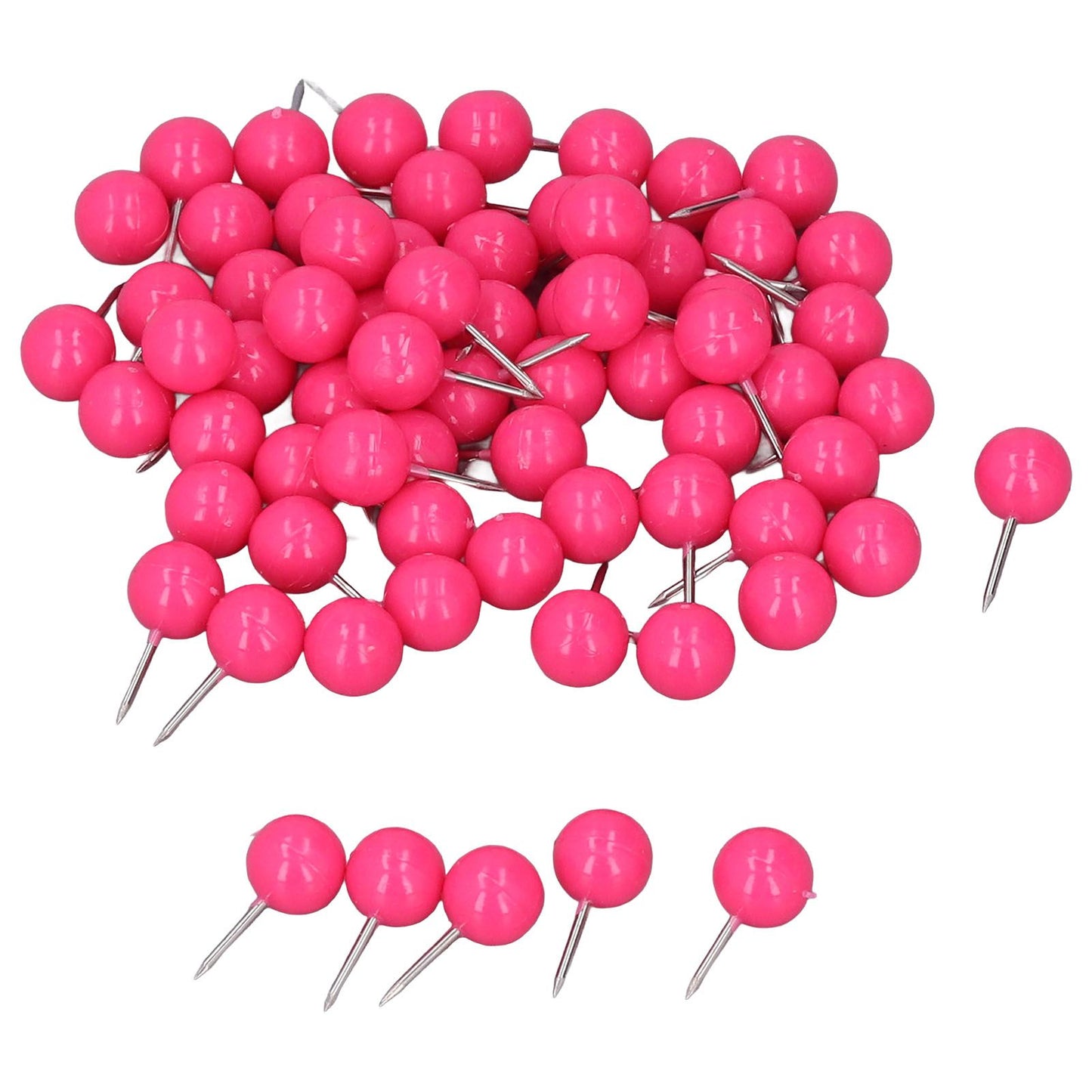 100Pcs Push Pins Map Tacks Steel Plastic Decorative Marking Pins for Cork Boards 9.5x20mm Rose Red V1294-YM0523-3117220052711
