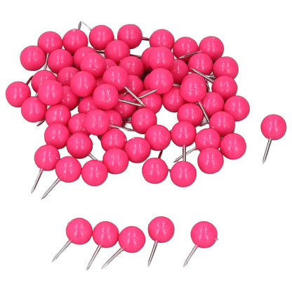100Pcs Push Pins Map Tacks Steel Plastic Decorative Marking Pins for Cork Boards 9.5x20mm Rose Red V1294-YM0523-3117220052711