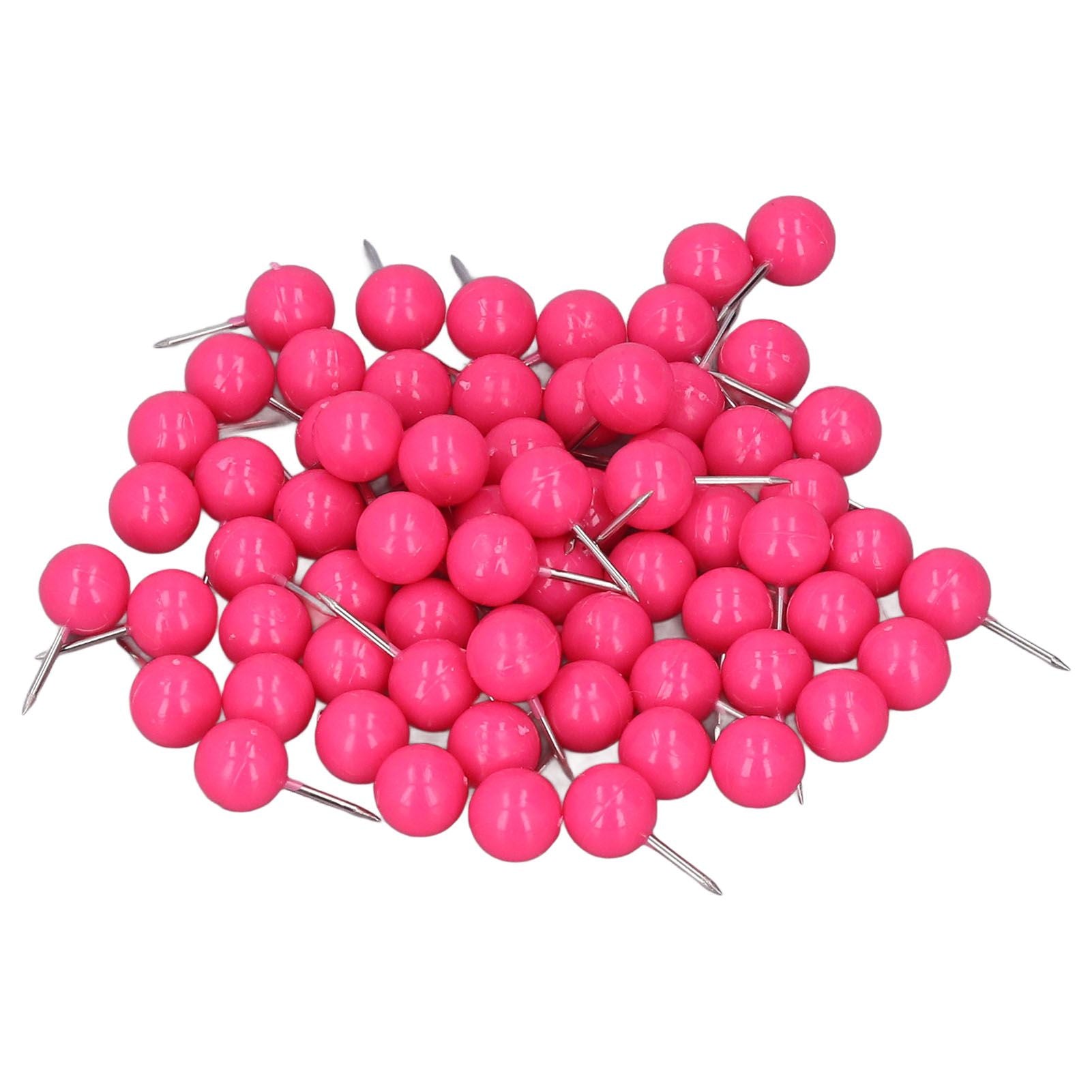 100Pcs Push Pins Map Tacks Steel Plastic Decorative Marking Pins for Cork Boards 9.5x20mm Rose Red V1294-YM0523-3117220052711