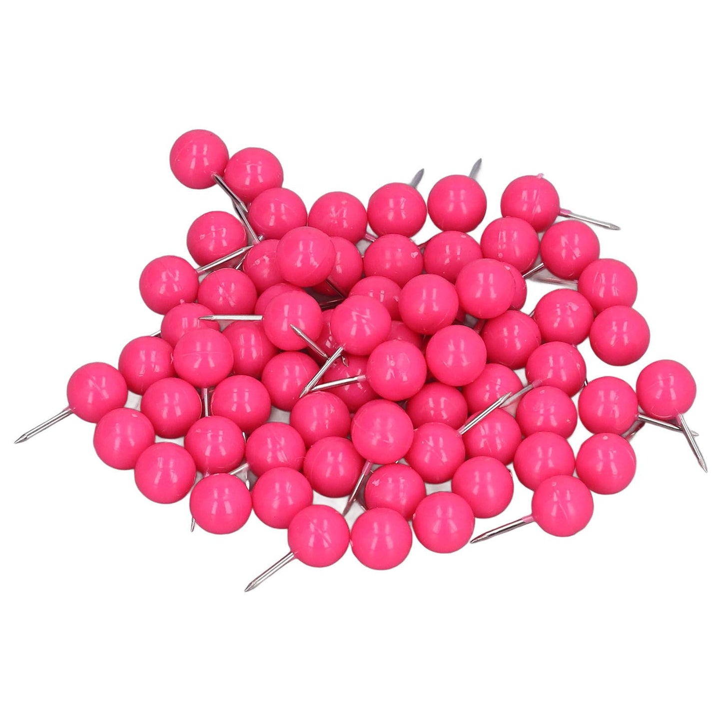 100Pcs Push Pins Map Tacks Steel Plastic Decorative Marking Pins for Cork Boards 9.5x20mm Rose Red V1294-YM0523-3117220052711