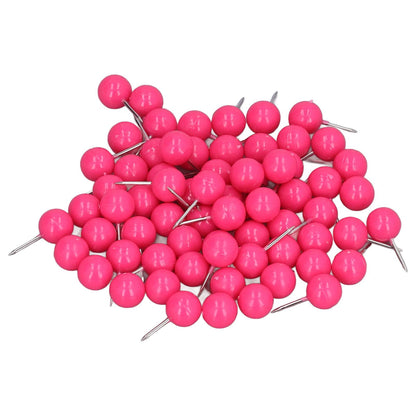 100Pcs Push Pins Map Tacks Steel Plastic Decorative Marking Pins for Cork Boards 9.5x20mm Rose Red V1294-YM0523-3117220052711