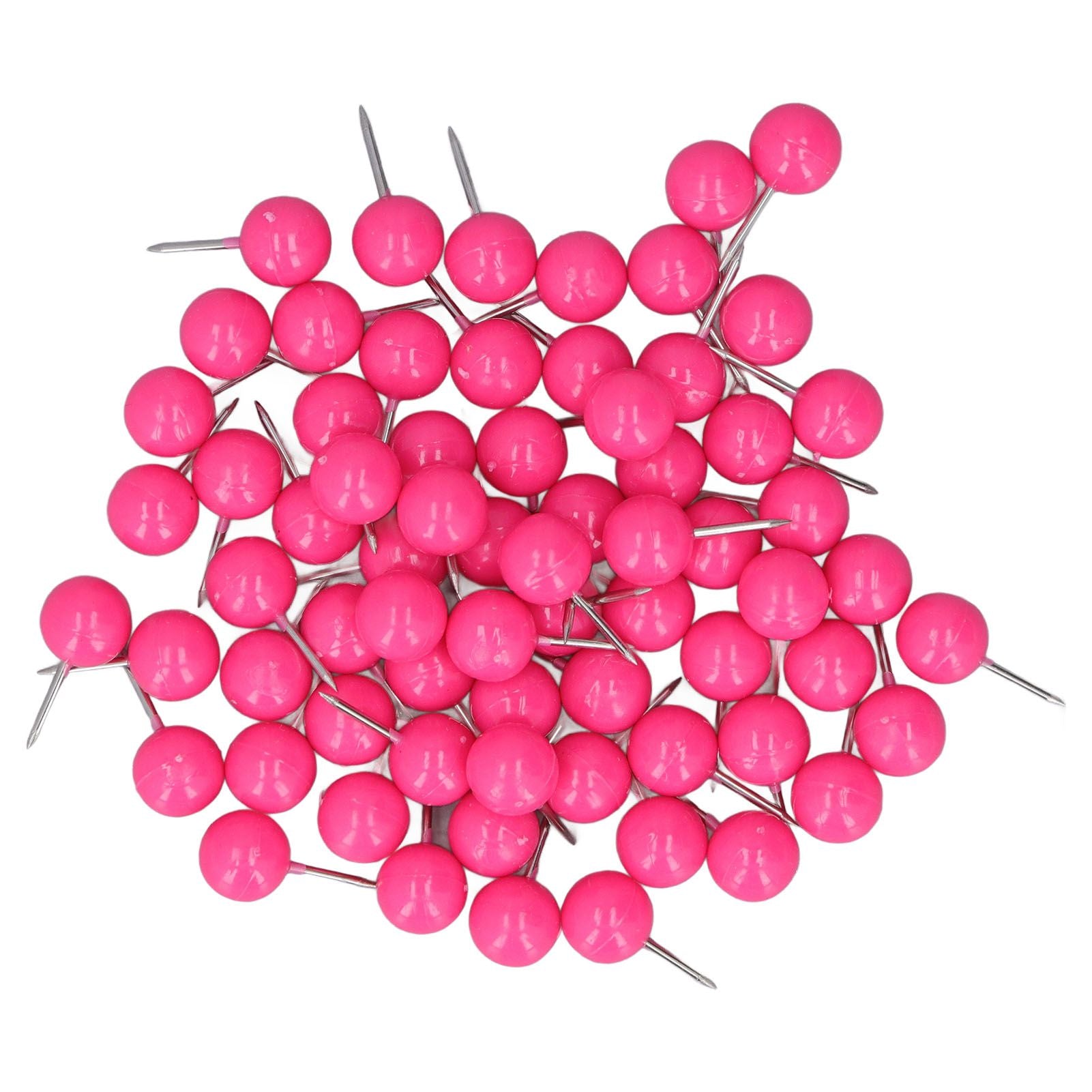 100Pcs Push Pins Map Tacks Steel Plastic Decorative Marking Pins for Cork Boards 9.5x20mm Rose Red V1294-YM0523-3117220052711