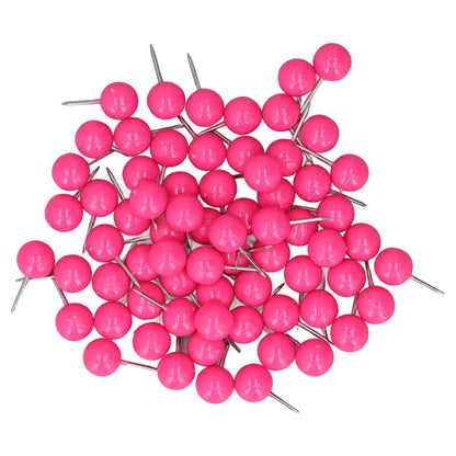100Pcs Push Pins Map Tacks Steel Plastic Decorative Marking Pins for Cork Boards 9.5x20mm Rose Red V1294-YM0523-3117220052711