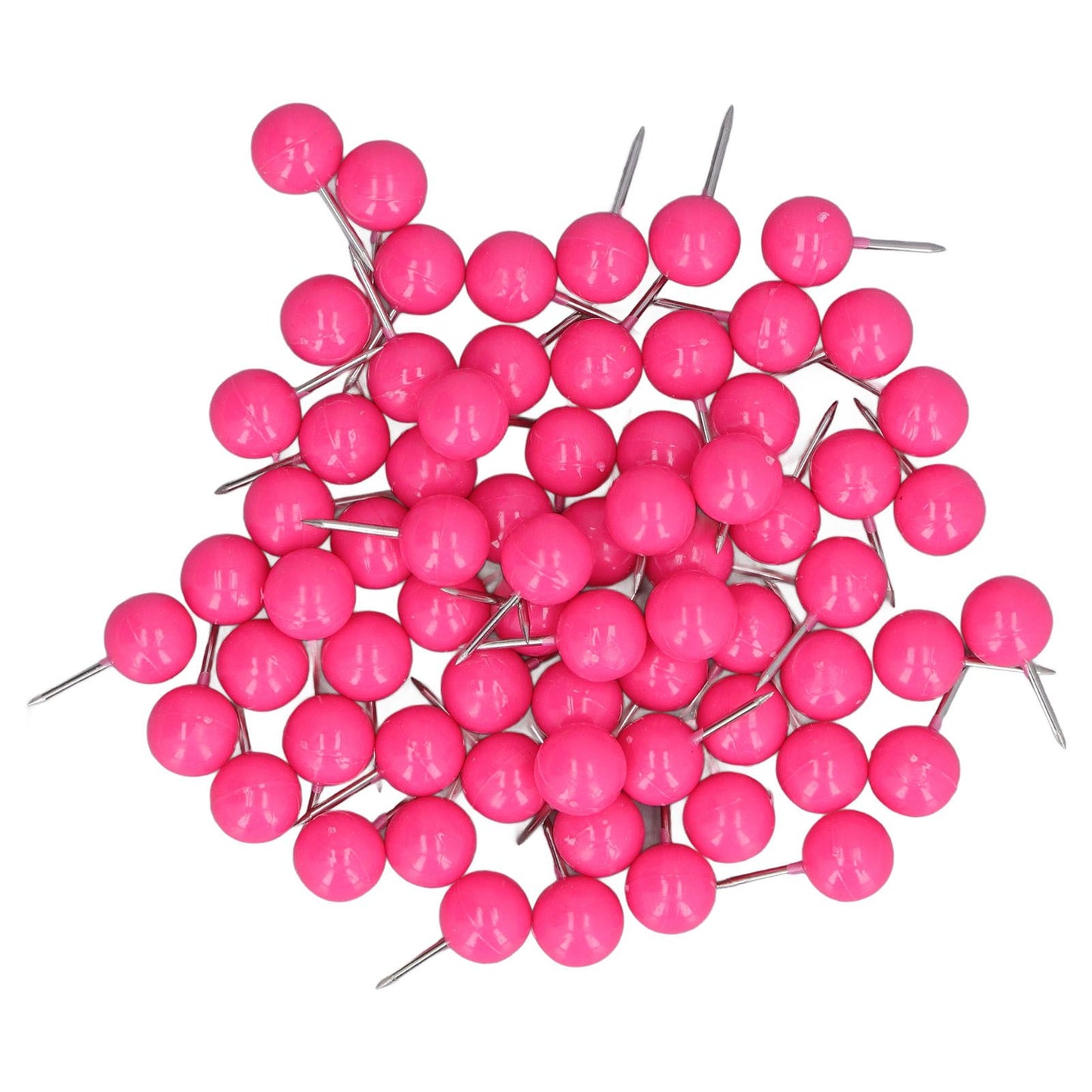 100Pcs Push Pins Map Tacks Steel Plastic Decorative Marking Pins for Cork Boards 9.5x20mm Rose Red V1294-YM0523-3117220052711
