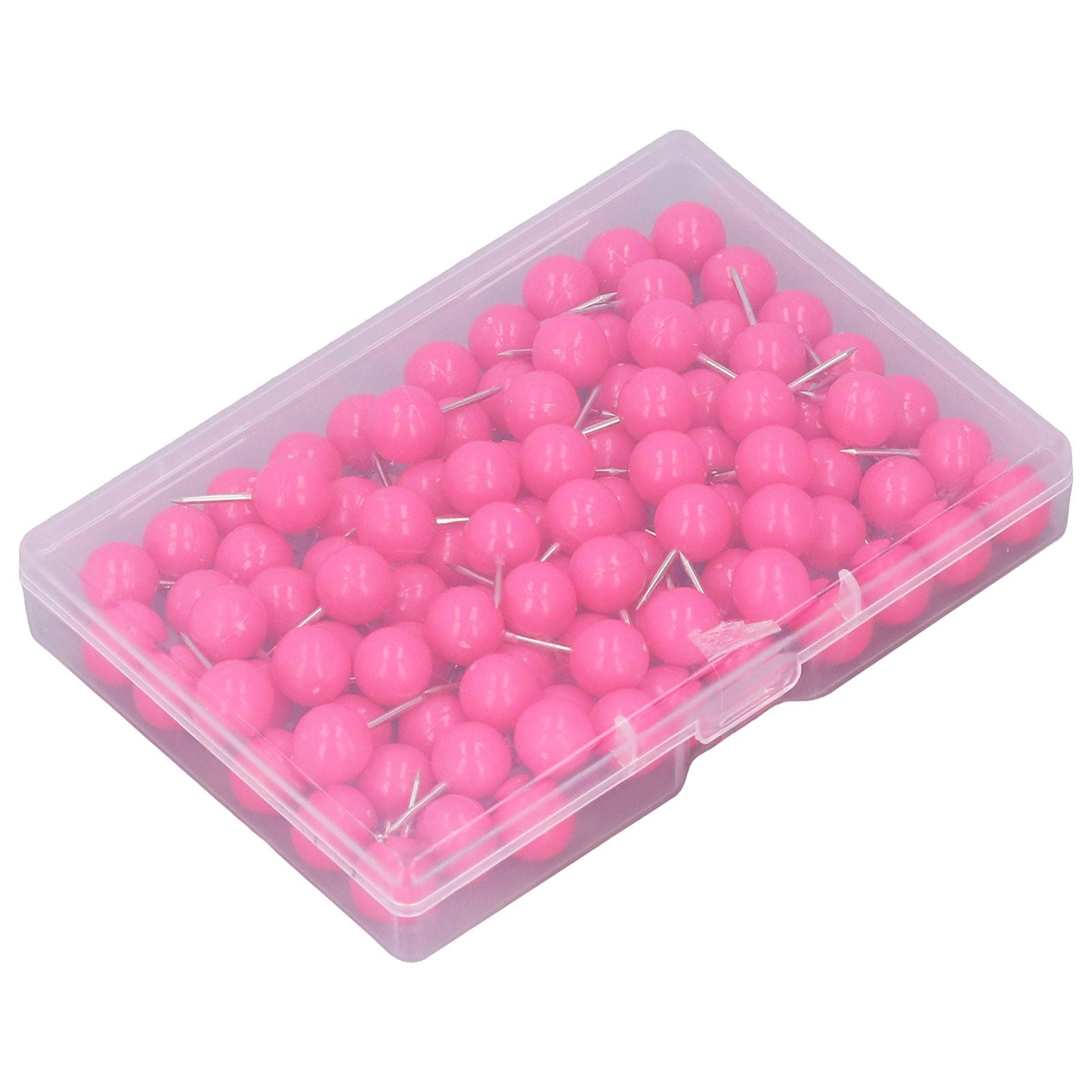 100Pcs Push Pins Map Tacks Steel Plastic Decorative Marking Pins for Cork Boards 9.5x20mm Rose Red V1294-YM0523-3117220052711