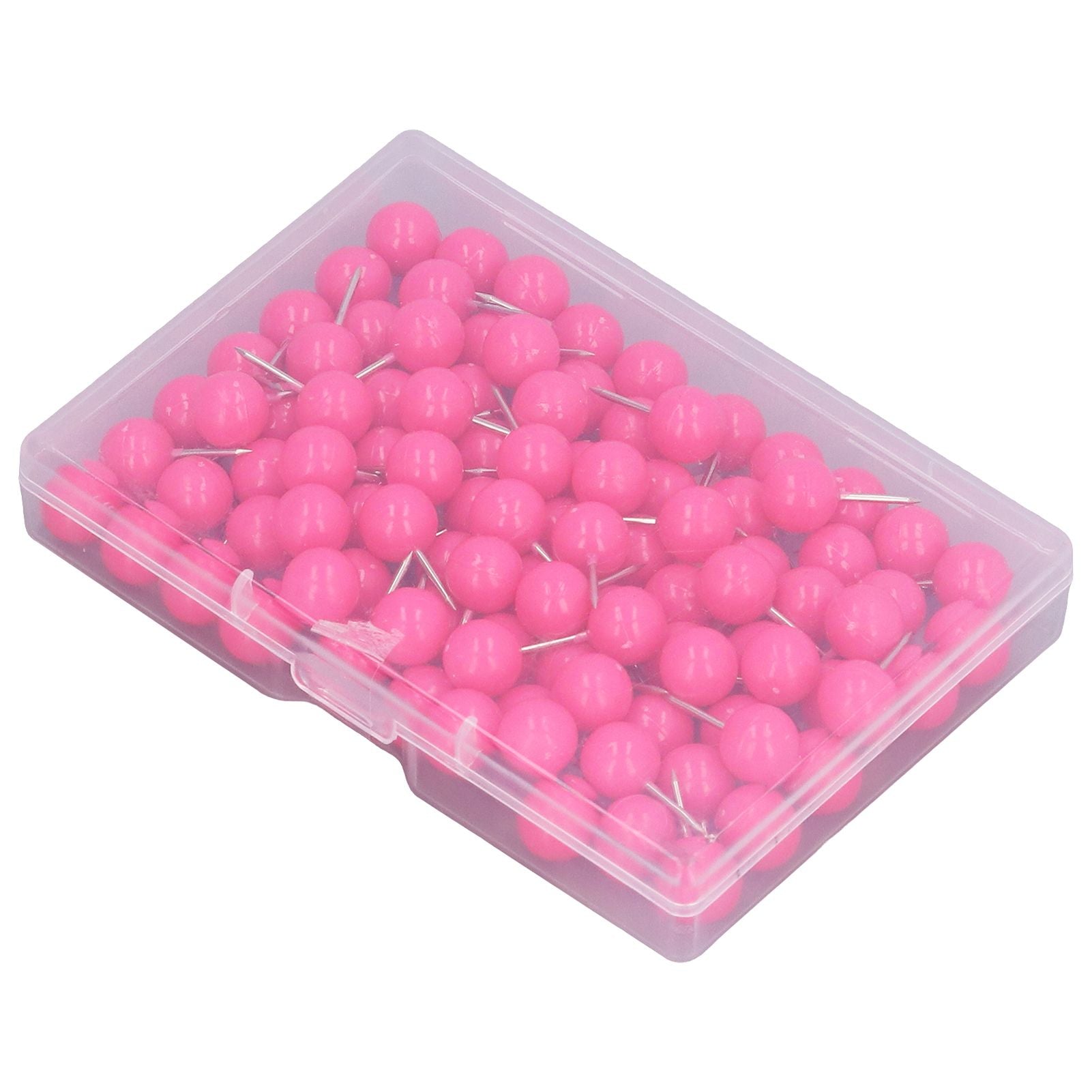 100Pcs Push Pins Map Tacks Steel Plastic Decorative Marking Pins for Cork Boards 9.5x20mm Rose Red V1294-YM0523-3117220052711
