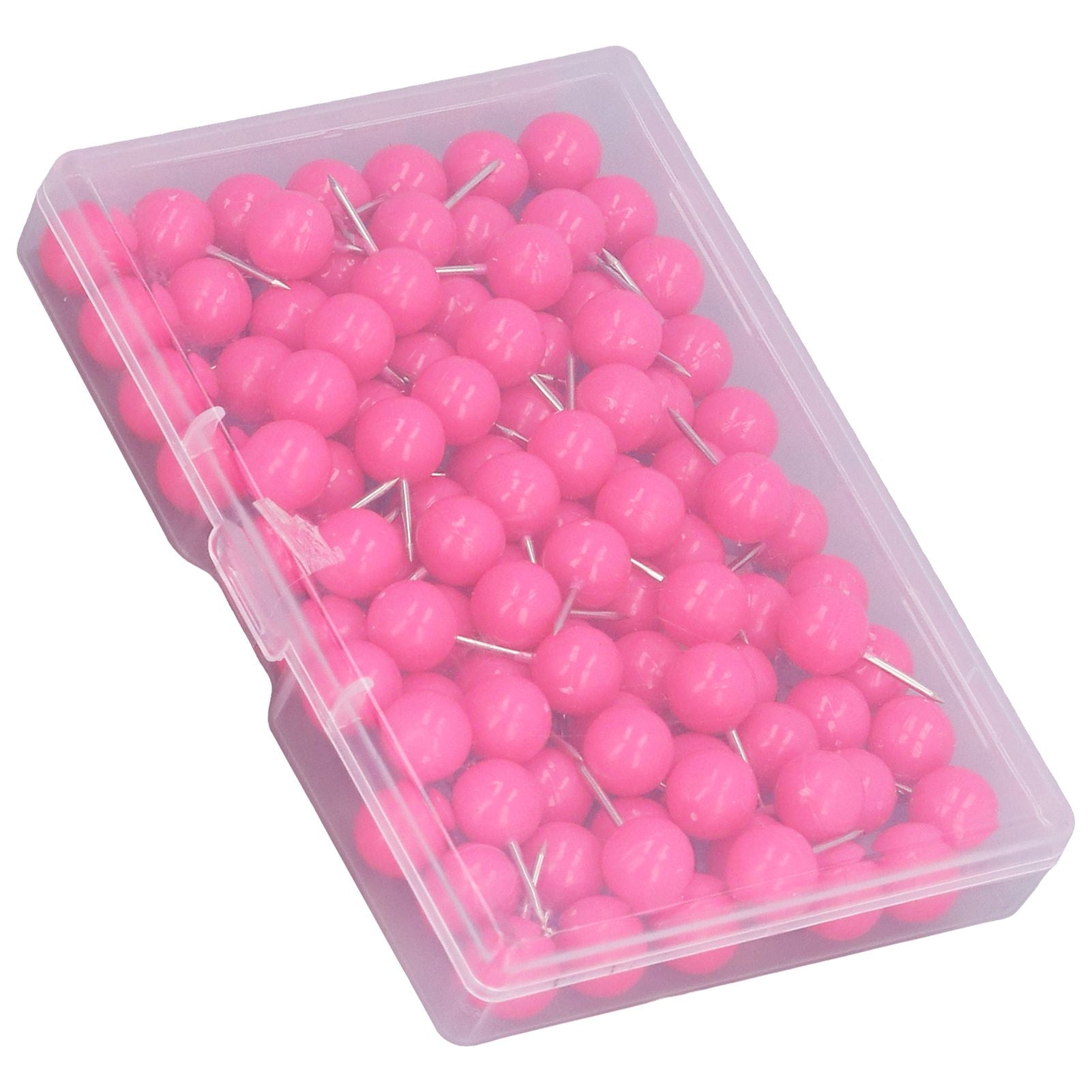 100Pcs Push Pins Map Tacks Steel Plastic Decorative Marking Pins for Cork Boards 9.5x20mm Rose Red V1294-YM0523-3117220052711