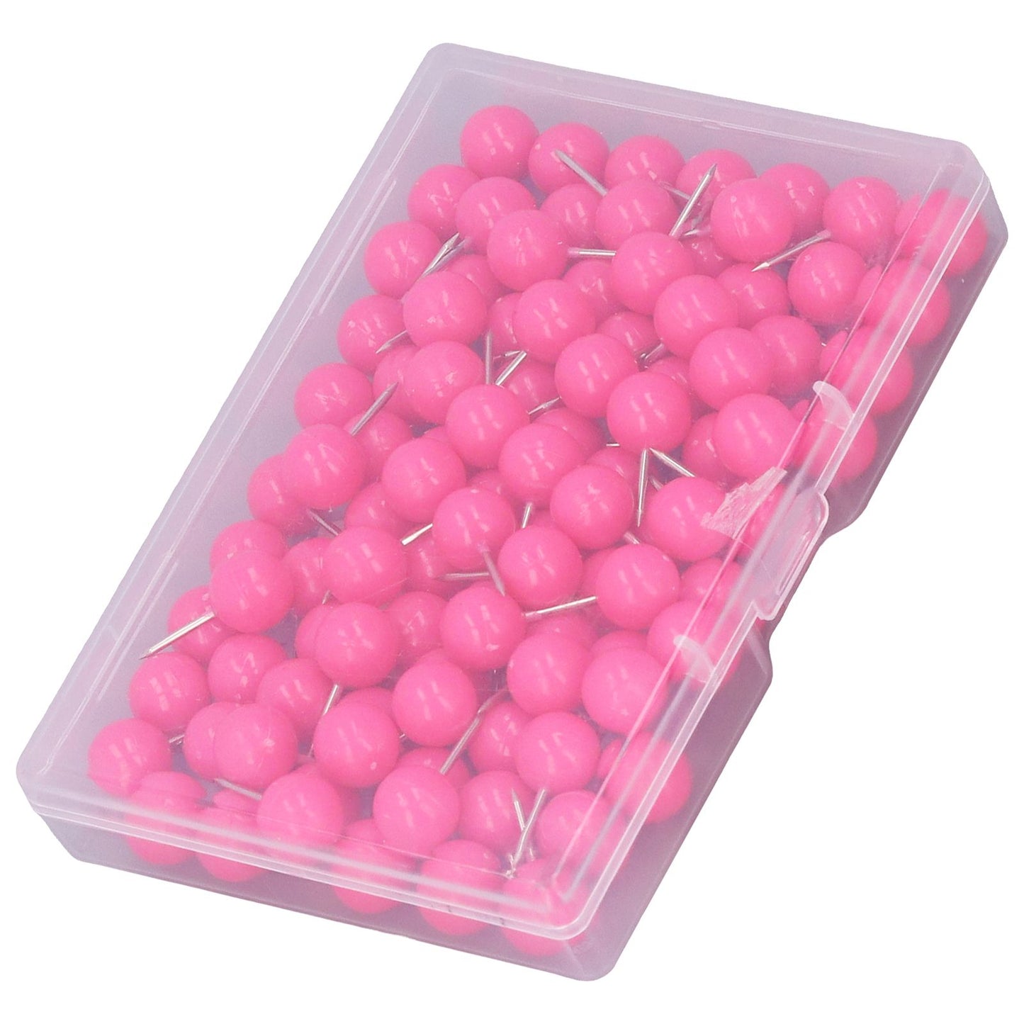 100Pcs Push Pins Map Tacks Steel Plastic Decorative Marking Pins for Cork Boards 9.5x20mm Rose Red V1294-YM0523-3117220052711