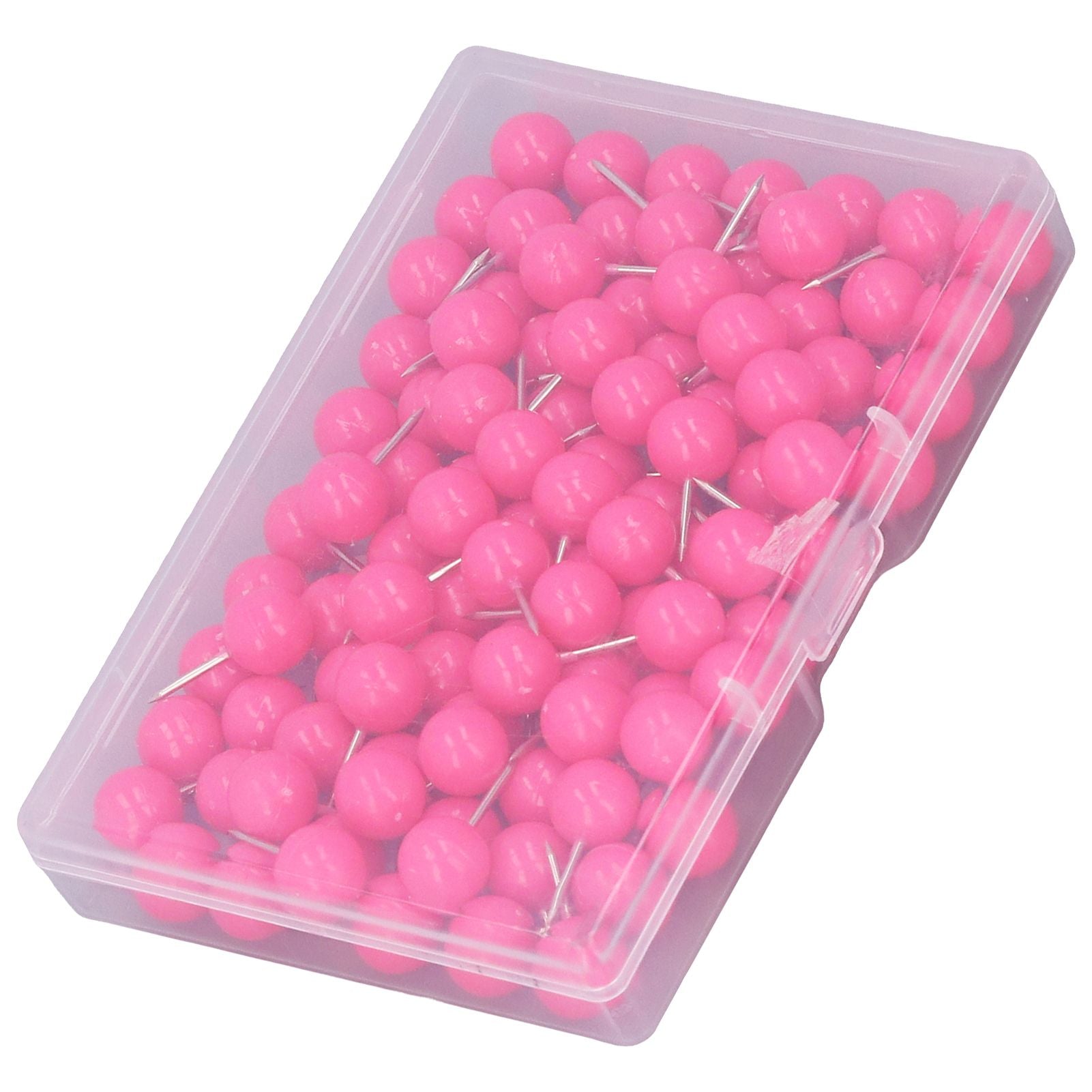100Pcs Push Pins Map Tacks Steel Plastic Decorative Marking Pins for Cork Boards 9.5x20mm Rose Red V1294-YM0523-3117220052711