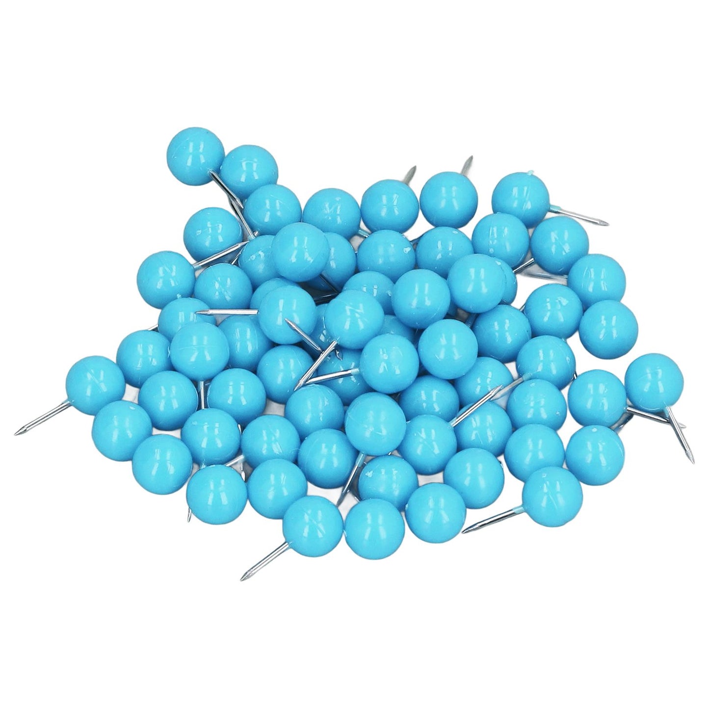 100Pcs Push Pins Map Tacks Steel Plastic Decorative Marking Pins for Cork Boards 9.5x20mm Blue V1294-YM0523-3117220052712