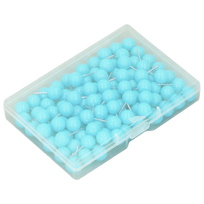 100Pcs Push Pins Map Tacks Steel Plastic Decorative Marking Pins for Cork Boards 9.5x20mm Blue V1294-YM0523-3117220052712