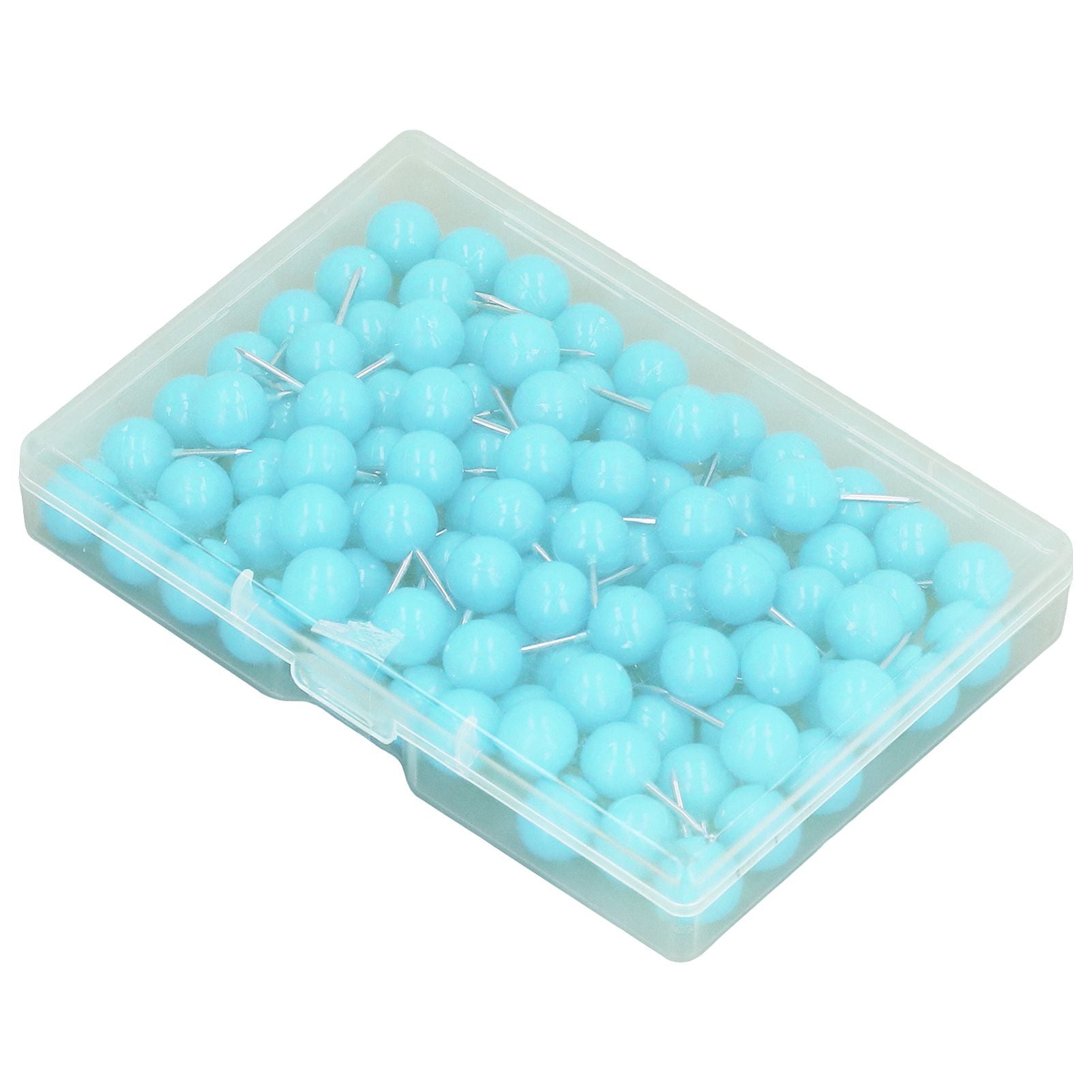 100Pcs Push Pins Map Tacks Steel Plastic Decorative Marking Pins for Cork Boards 9.5x20mm Blue V1294-YM0523-3117220052712