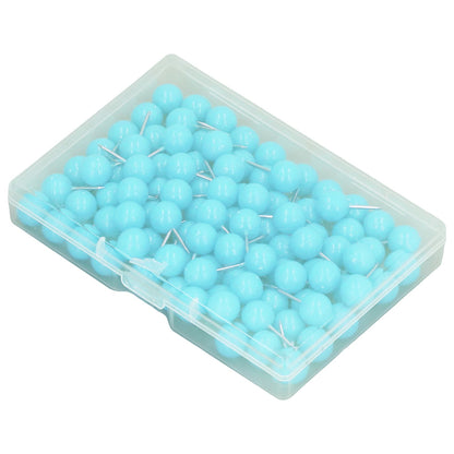 100Pcs Push Pins Map Tacks Steel Plastic Decorative Marking Pins for Cork Boards 9.5x20mm Blue V1294-YM0523-3117220052712