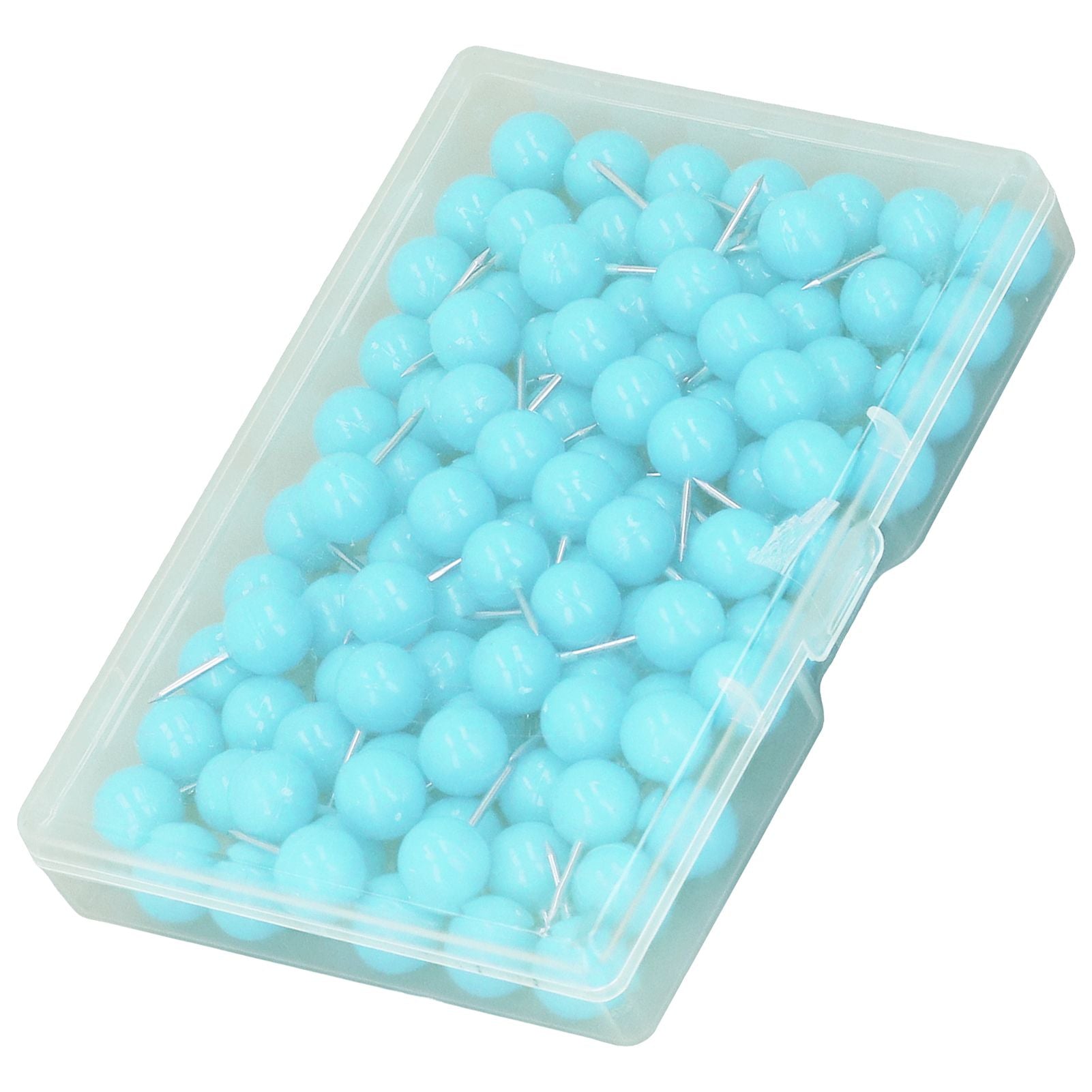100Pcs Push Pins Map Tacks Steel Plastic Decorative Marking Pins for Cork Boards 9.5x20mm Blue V1294-YM0523-3117220052712