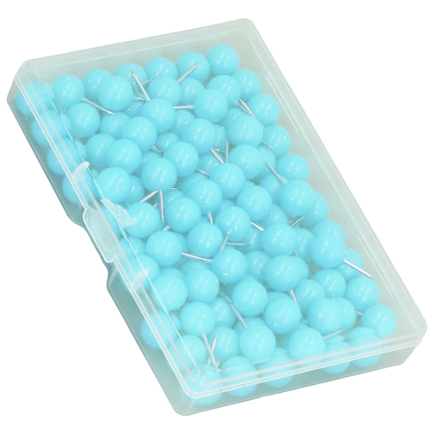 100Pcs Push Pins Map Tacks Steel Plastic Decorative Marking Pins for Cork Boards 9.5x20mm Blue V1294-YM0523-3117220052712