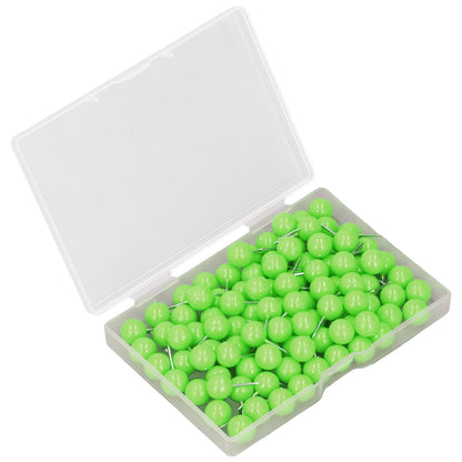 100Pcs Push Pins Map Tacks Steel Plastic Decorative Marking Pins for Cork Boards 9.5x20mm Green V1294-YM0523-3117220052713