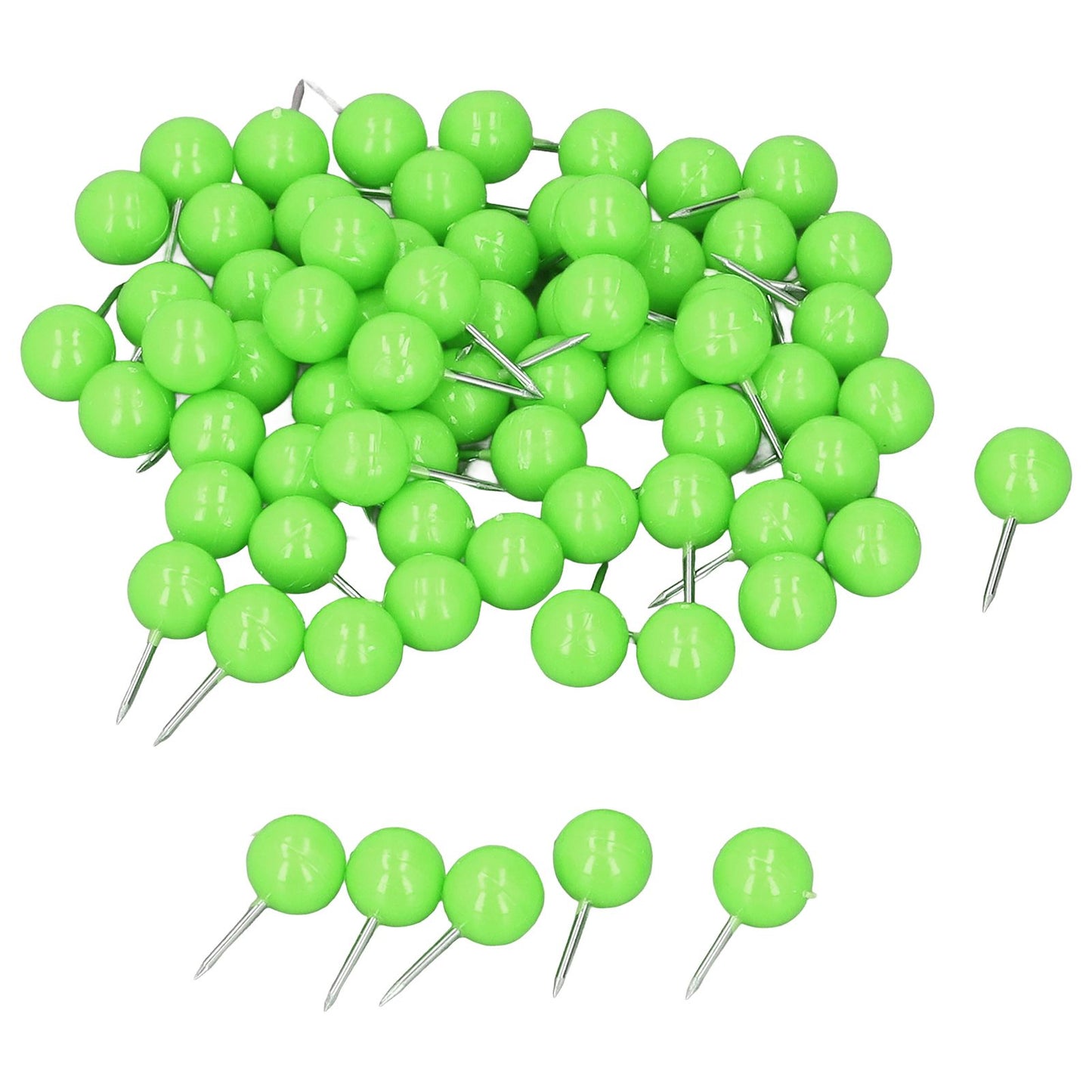 100Pcs Push Pins Map Tacks Steel Plastic Decorative Marking Pins for Cork Boards 9.5x20mm Green V1294-YM0523-3117220052713