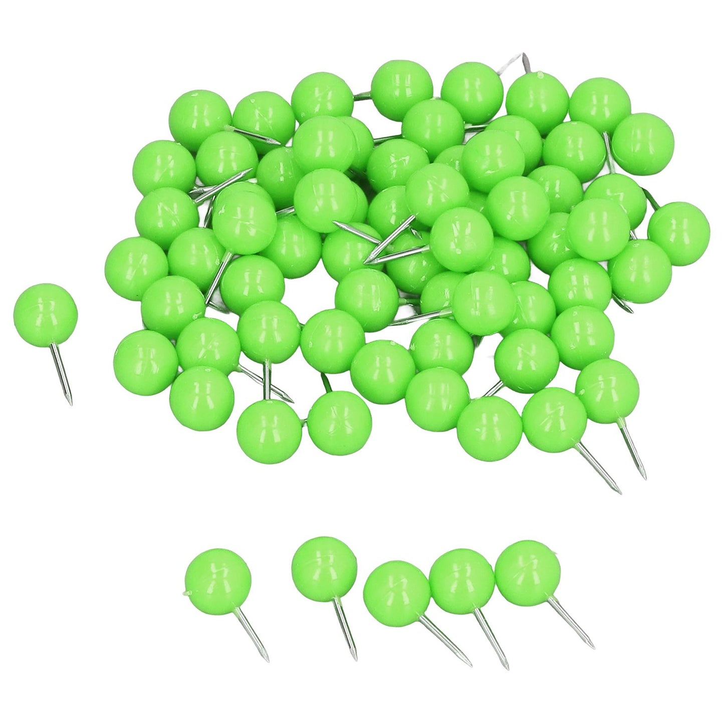 100Pcs Push Pins Map Tacks Steel Plastic Decorative Marking Pins for Cork Boards 9.5x20mm Green V1294-YM0523-3117220052713