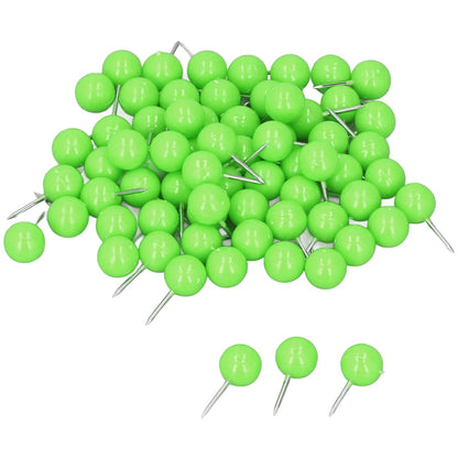 100Pcs Push Pins Map Tacks Steel Plastic Decorative Marking Pins for Cork Boards 9.5x20mm Green V1294-YM0523-3117220052713