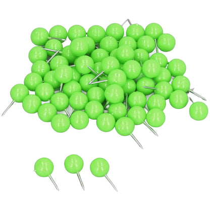 100Pcs Push Pins Map Tacks Steel Plastic Decorative Marking Pins for Cork Boards 9.5x20mm Green V1294-YM0523-3117220052713