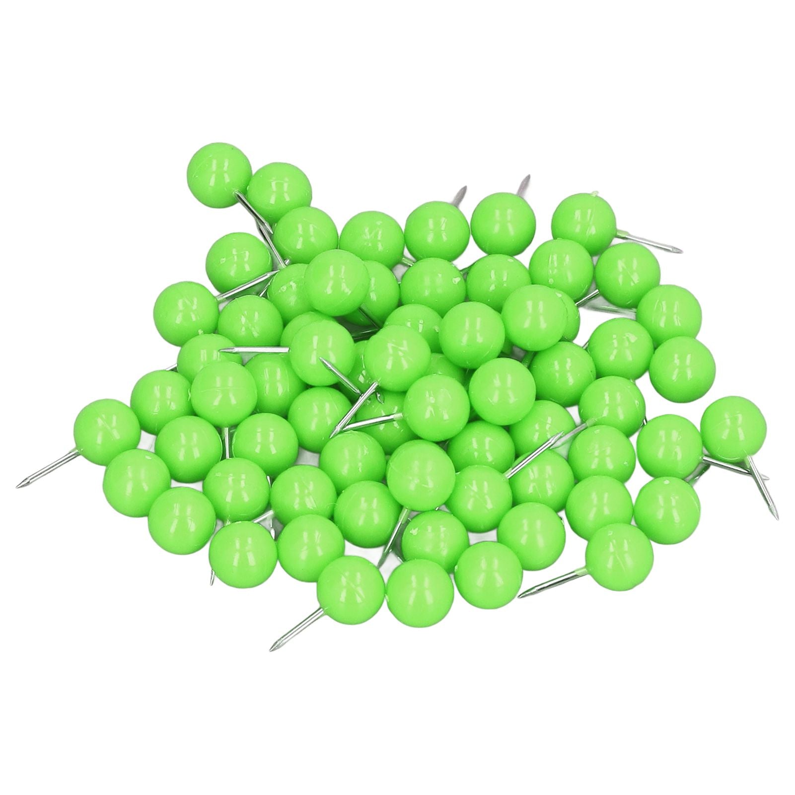 100Pcs Push Pins Map Tacks Steel Plastic Decorative Marking Pins for Cork Boards 9.5x20mm Green V1294-YM0523-3117220052713
