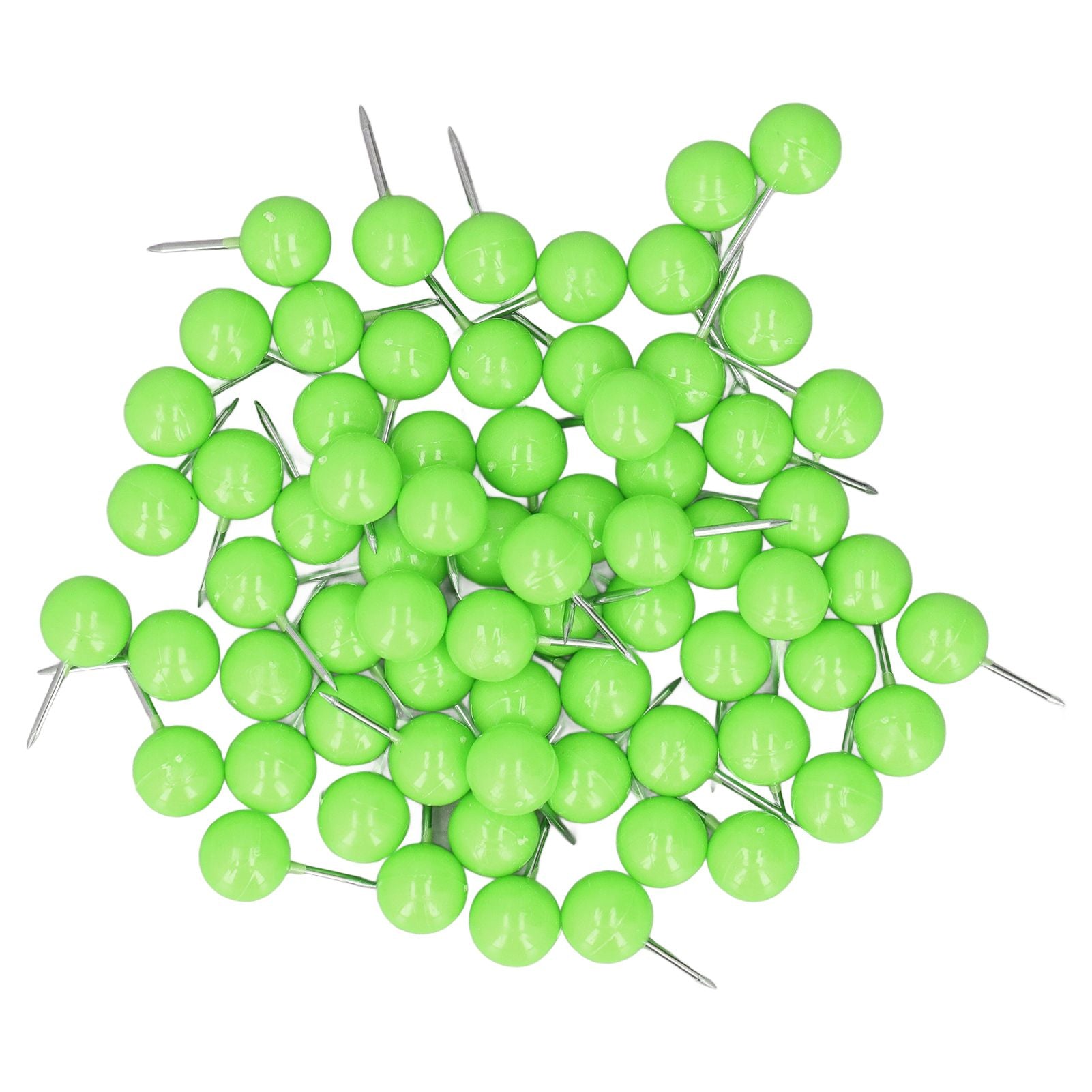 100Pcs Push Pins Map Tacks Steel Plastic Decorative Marking Pins for Cork Boards 9.5x20mm Green V1294-YM0523-3117220052713