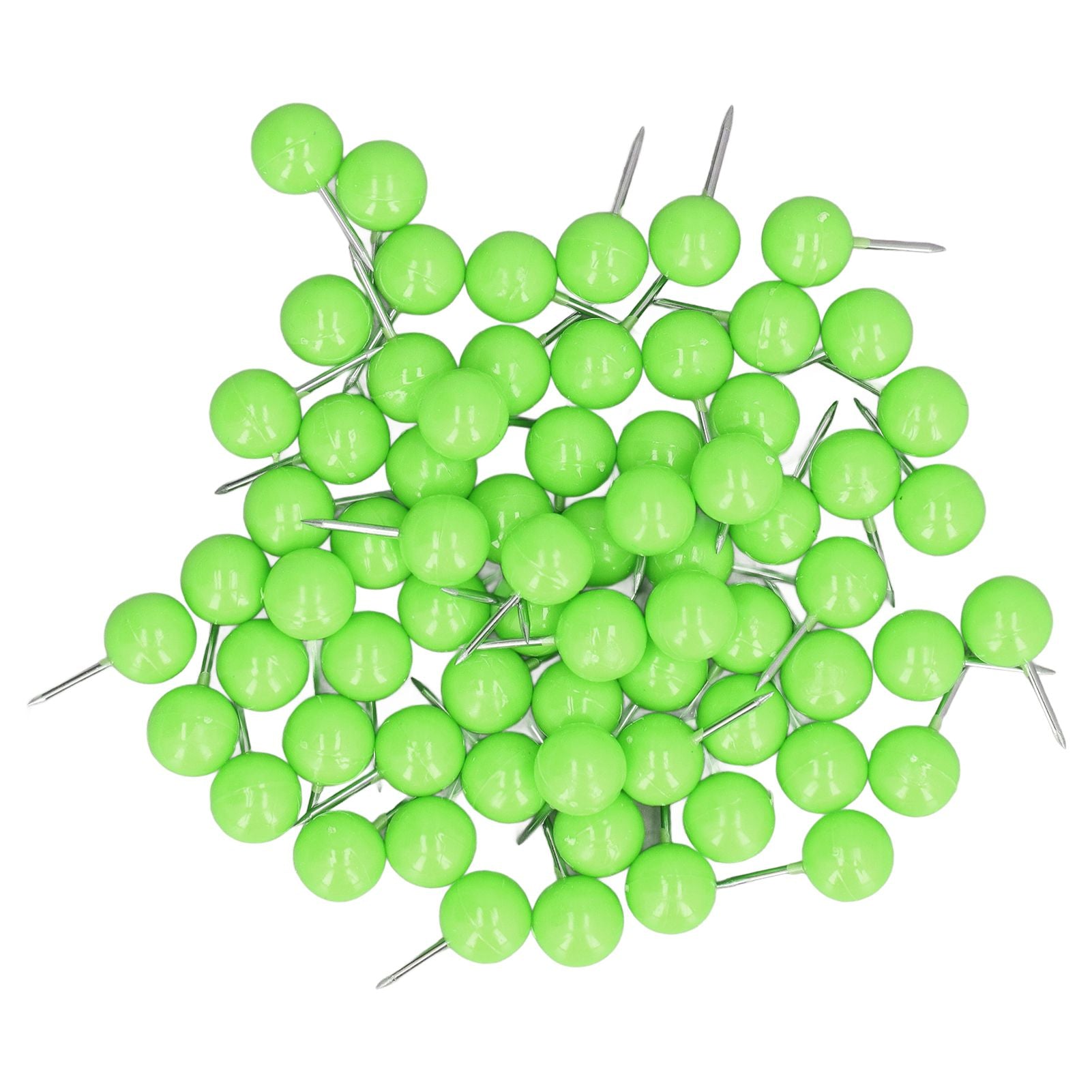 100Pcs Push Pins Map Tacks Steel Plastic Decorative Marking Pins for Cork Boards 9.5x20mm Green V1294-YM0523-3117220052713