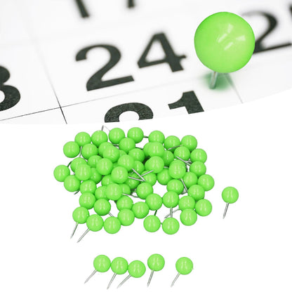 100Pcs Push Pins Map Tacks Steel Plastic Decorative Marking Pins for Cork Boards 9.5x20mm Green V1294-YM0523-3117220052713